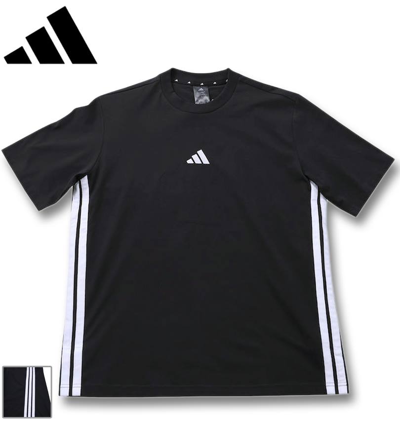 �礭�������� adidas ���ǥ����� ESS 3ST Ⱦµ T����� �֥�å� 3XL 4XL 5XL ����̵��