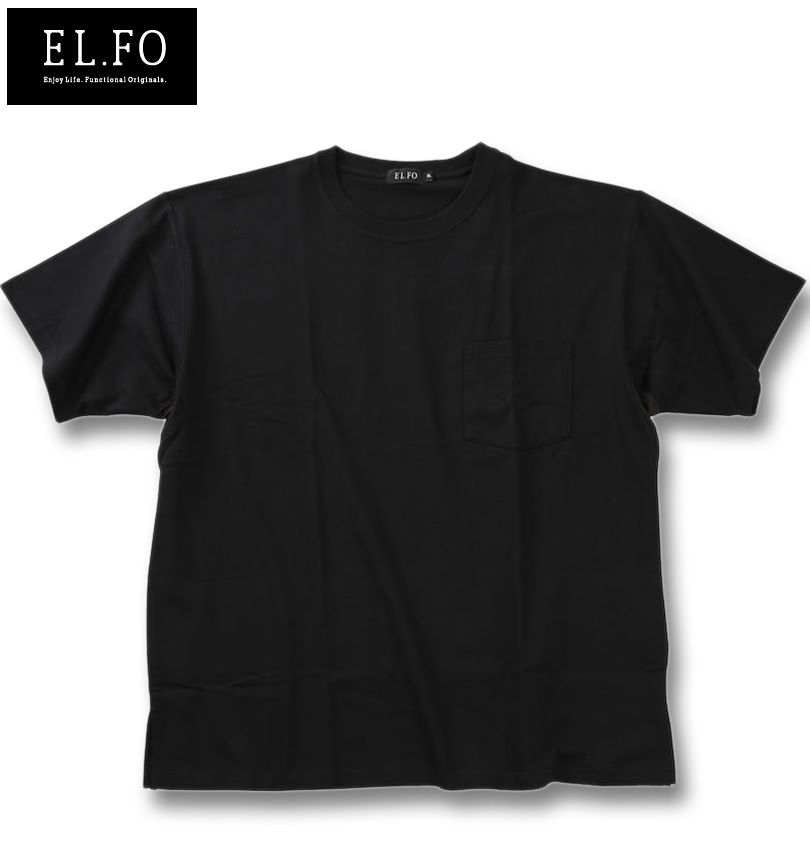 �礭�������� EL.FO ̵�� �ݥ��å��� ���ն� ���롼�ͥå� Ⱦµ T����� �֥�å� 3L 4L 5L 6L