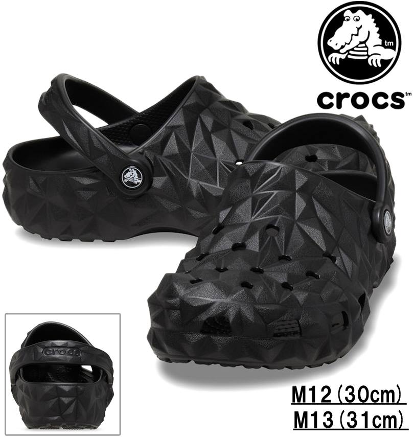 �礭�������� crocs �����å��� ������� (CLASSIC GEOMETRIC CLOG) �֥�å� M12/30cm M13/31cm ����̵��