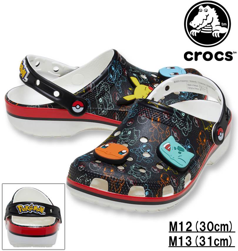 礭 crocs å  POKEMON PRINT CLASSIC CLOG ޥ M12/30cm M13/31cm ̵