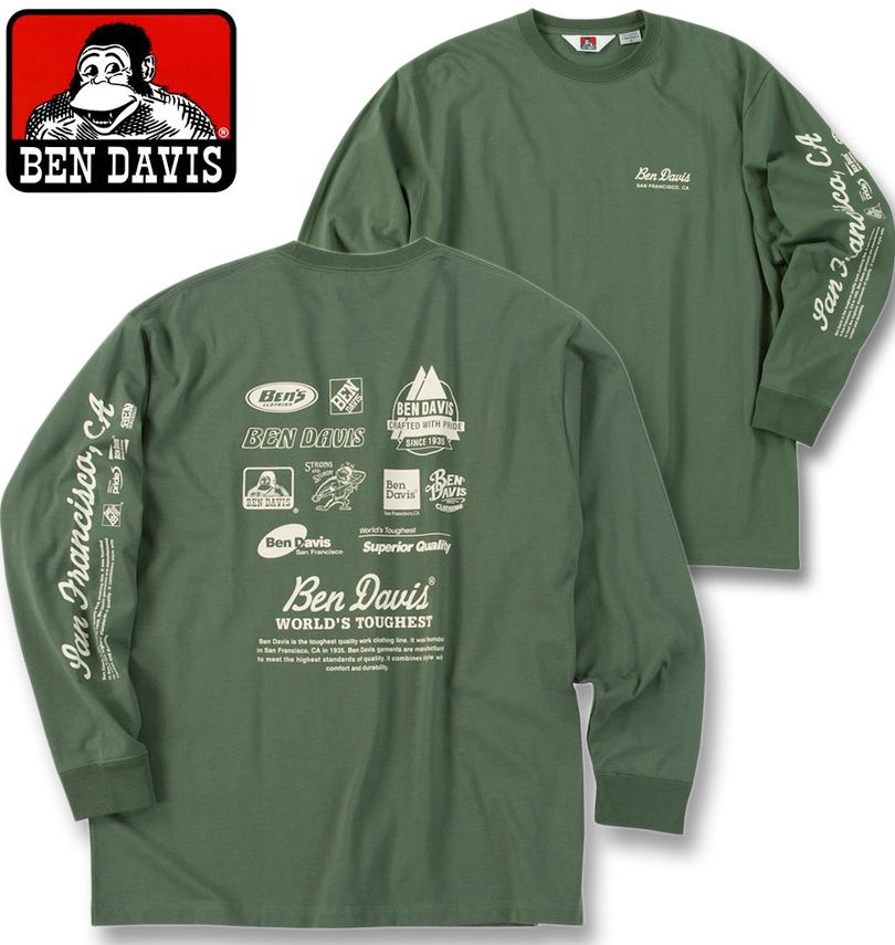 礭 BEN DAVIS ݥ󥵡ɥץ Ĺµ T ꡼󥰥졼 3L 4L 5L 6L ̵
