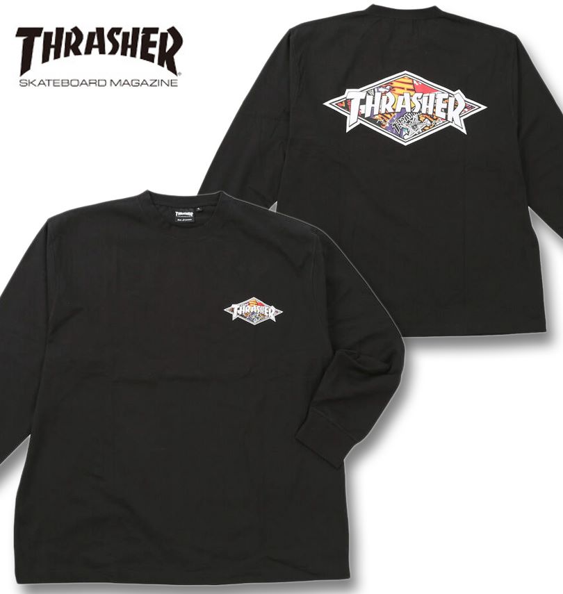�礭�������� THRASHER Diamond Logo Ĺµ T����� �֥�å� 3L 4L 5L 6L 8L ����̵��
