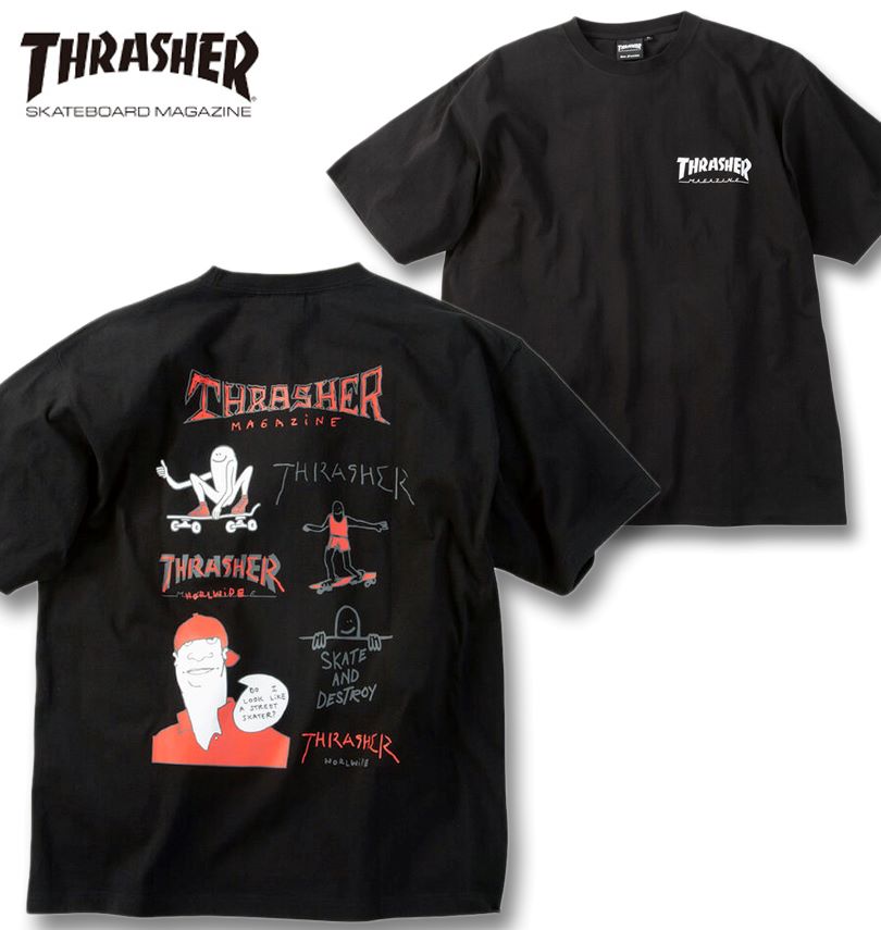 �礭�������� THRASHER �Хå��ץ��� Ⱦµ T����� �֥�å� 3L 4L 5L 6L 8L ����̵��