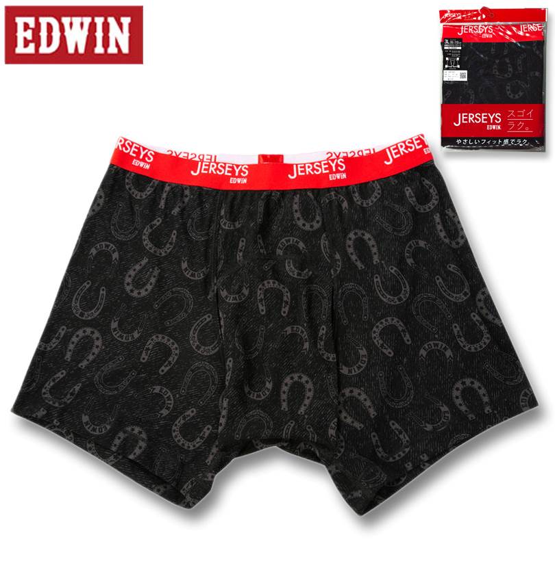 �礭�������� EDWIN JERSYS ���ȥ�å� �ե饤�� �ץ��� �˥å� �ܥ������ѥ�� �֥�å� 3L 4L 5L 6L 8L