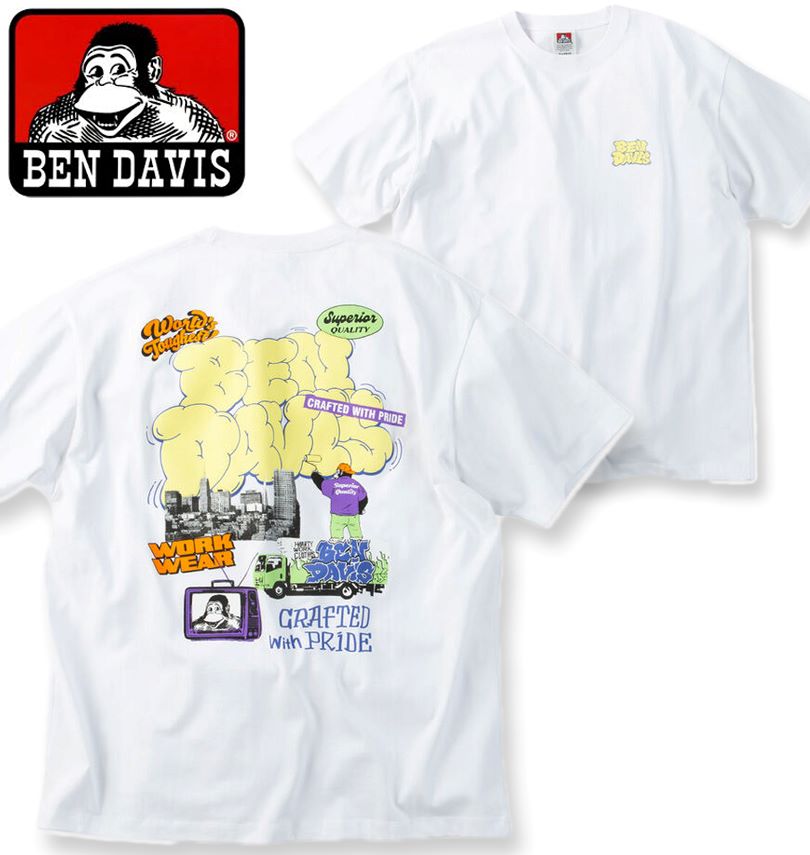 �礭�������� BEN DAVIS �����С���å� �ܿ��䴶 Ⱦµ T����� �ۥ磻�� 3L 4L 5L 6L ����̵��