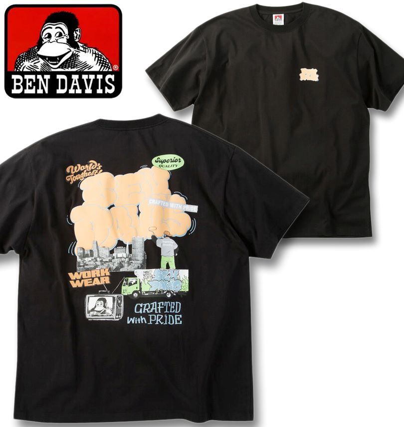 �礭�������� BEN DAVIS �����С���å� �ܿ��䴶 Ⱦµ T����� �֥�å� 3L 4L 5L 6L ����̵��