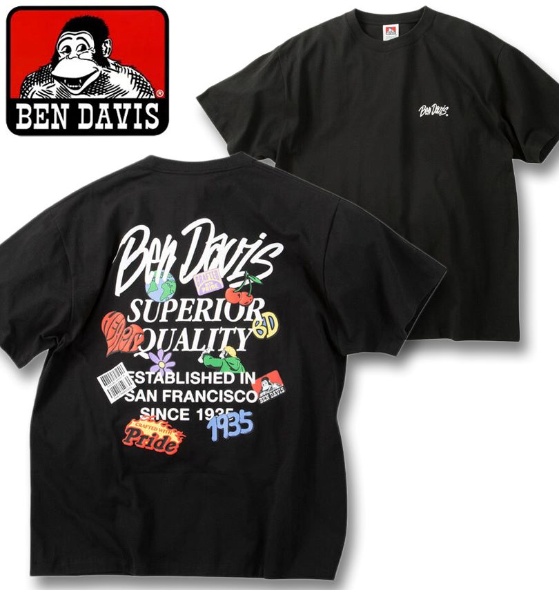 �礭�������� BEN DAVIS ���쥤�ȥե� Ⱦµ T����� �֥�å� 3L 4L 5L 6L ����̵��