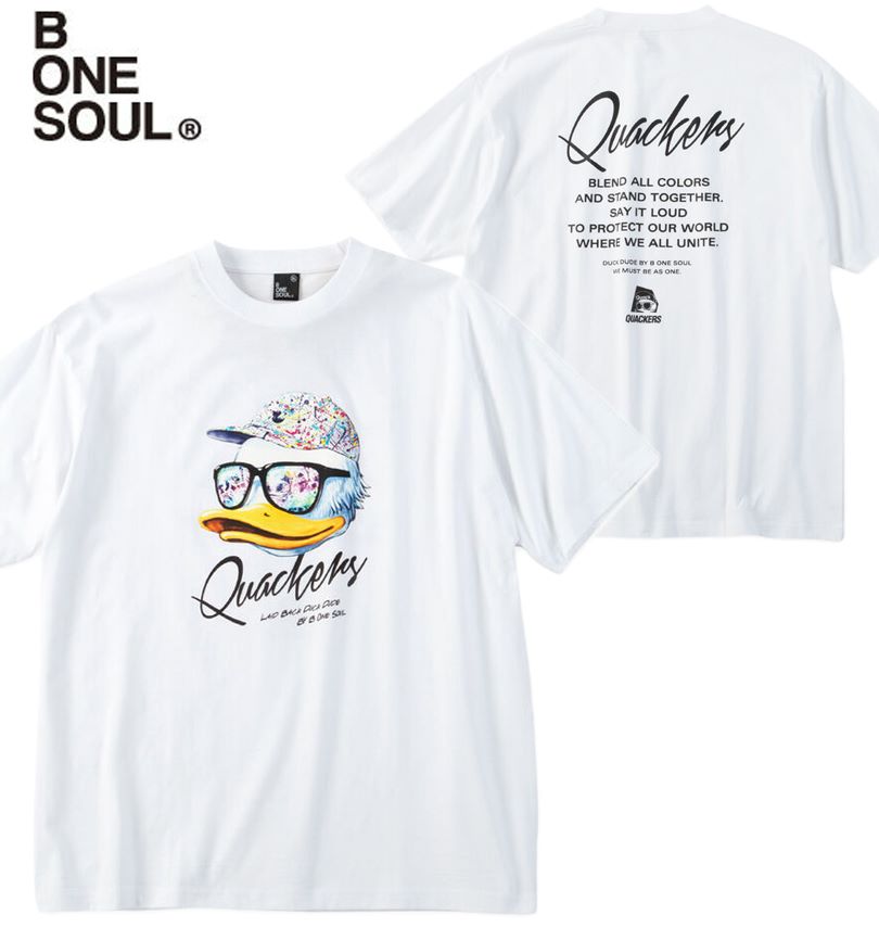 �礭�������� b-one-soul DUCK DUDE �ե���������å� Ⱦµ T����� �ۥ磻�� 3L 4L 5L 6L ����̵�� ����̵��