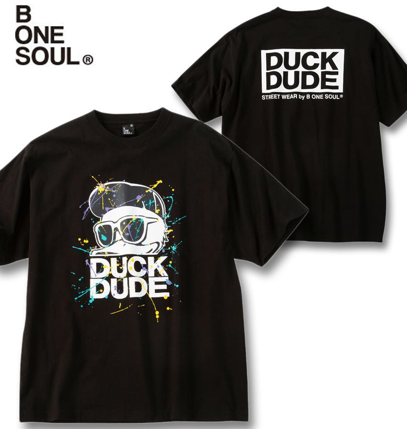 �礭�������� b-one-soul DUCK DUDE ���ץ�å������ Ⱦµ T����� �֥�å� 3L 4L 5L 6L ����̵��