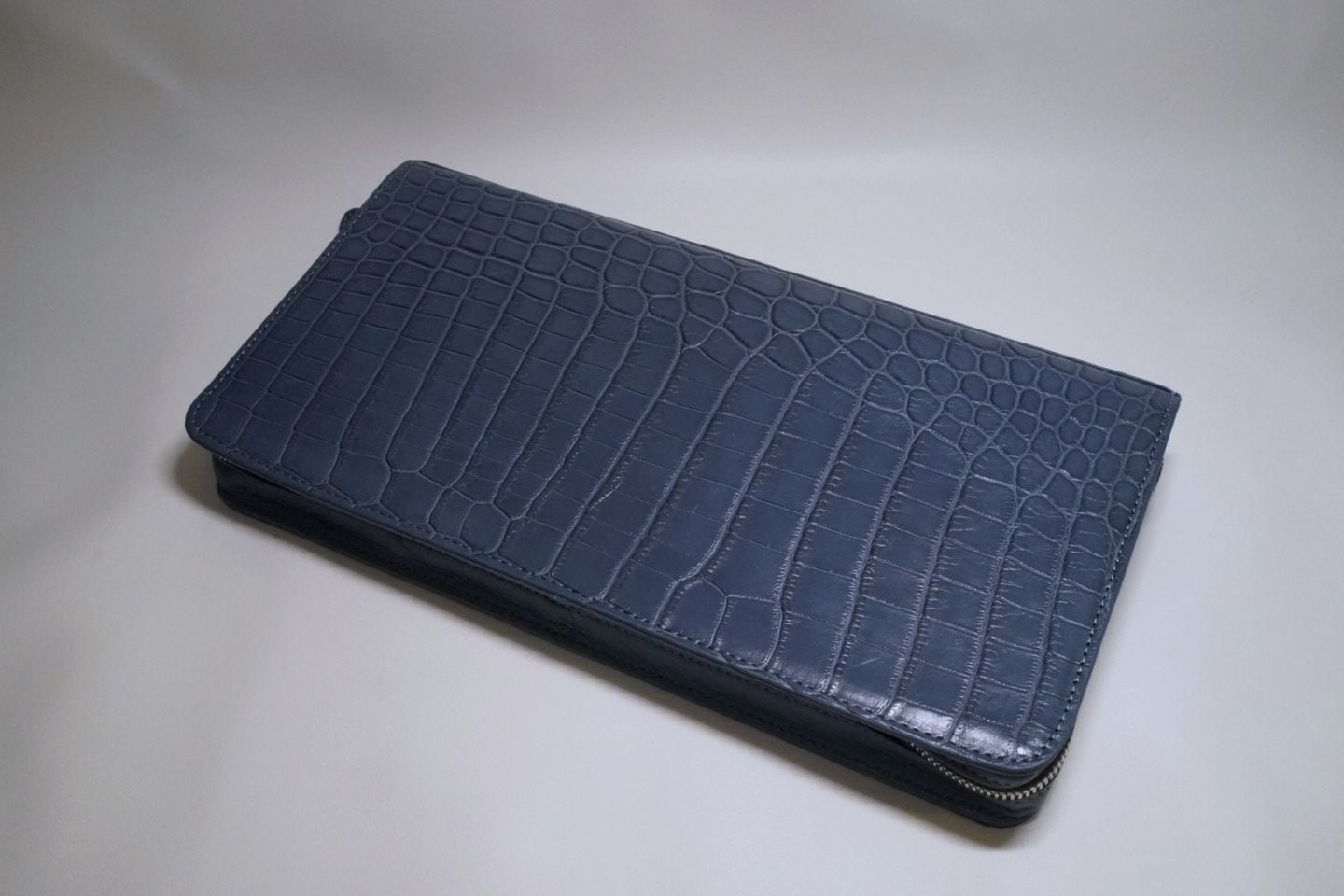クロコダイル　時計ケース10本用　ブルーグレー