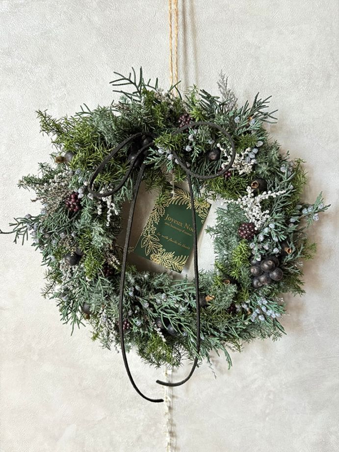 【大阪店オリジナル｜一点物】クリスマスリース｜送料込み*  [ブラック]　Mサイズ