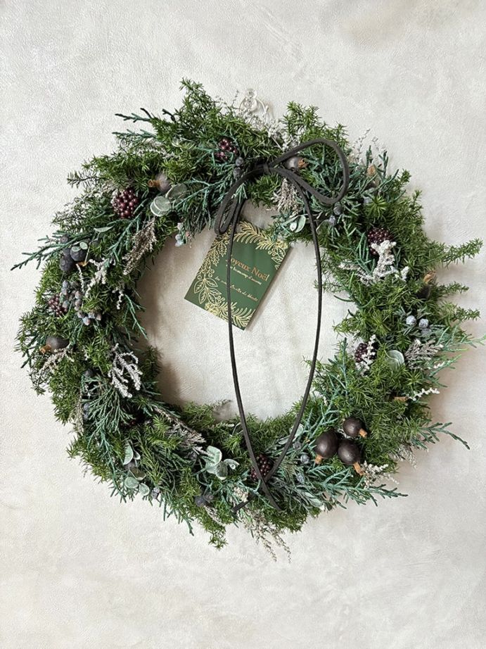 【大阪店オリジナル｜一点物】クリスマスリース｜送料込み*  [ブラック]　Lサイズ