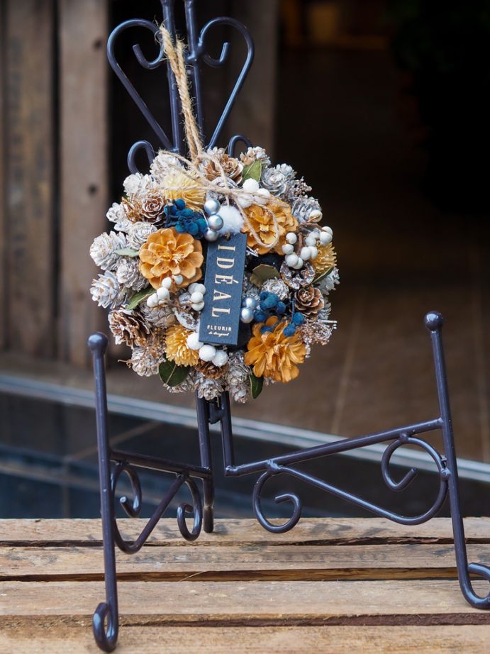 季節のナチュラルリース ｜SSサイズ　-ナチュラルホワイト-