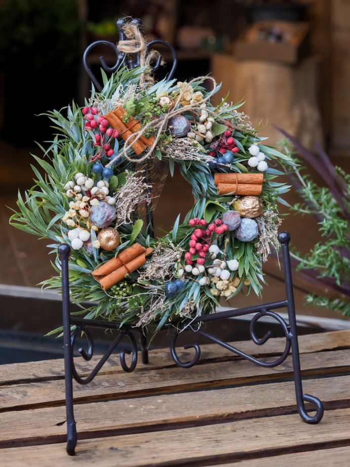 季節のナチュラルリース ｜Mサイズ　-ナチュラル