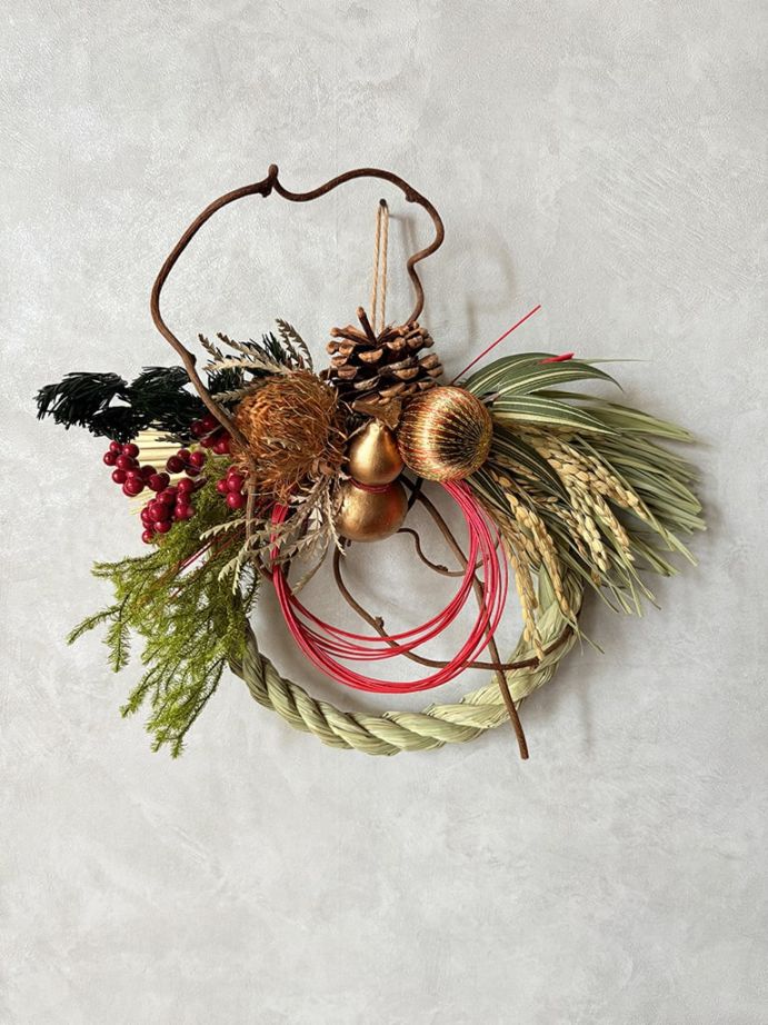 【大阪店オリジナル|一点物】しめ縄飾り Mサイズ|送料込み*