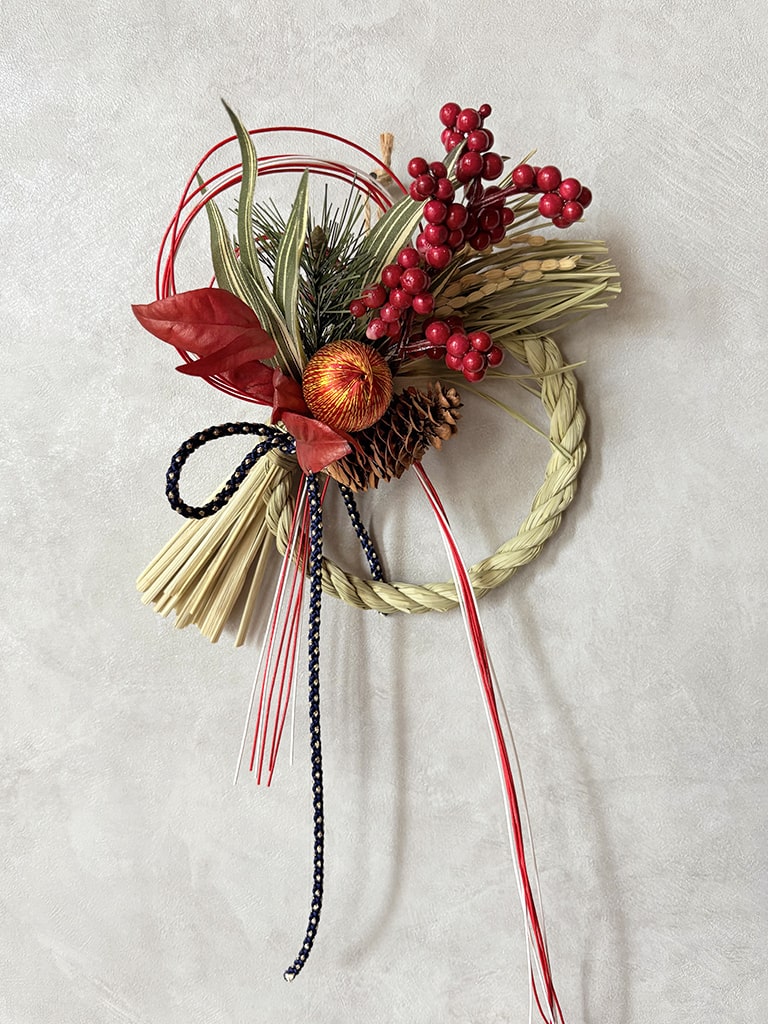 【大阪店オリジナル｜一点物】しめ縄飾り　Sサイズ [ ネイビー ] ｜送料込み* 