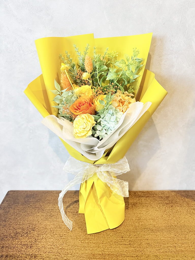 【大阪店オリジナル】プリザーブドフラワーブーケ（シトロン）｜送料込み*