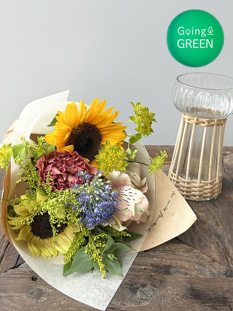 【大崎店限定｜店頭受取】花瓶とミニブーケのセット | Petit Bonheur - プティ・ボヌール -  | Mサイズ