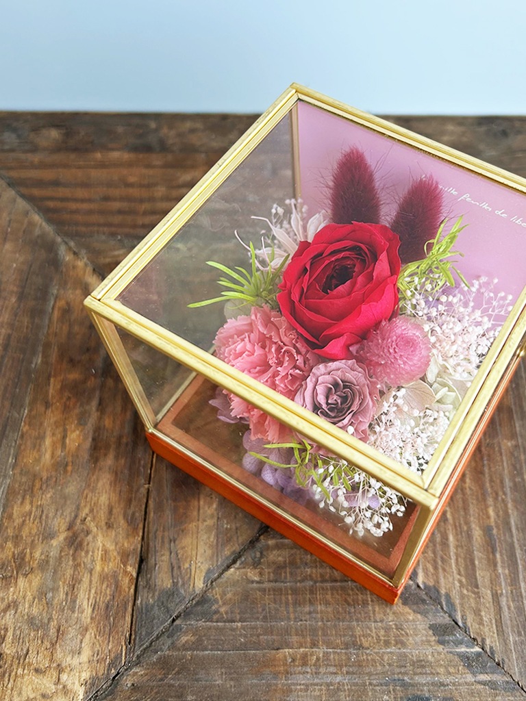 【エクスプレス便対象】Petit Jardin mini [ルージュ]｜プリザーブドフラワー