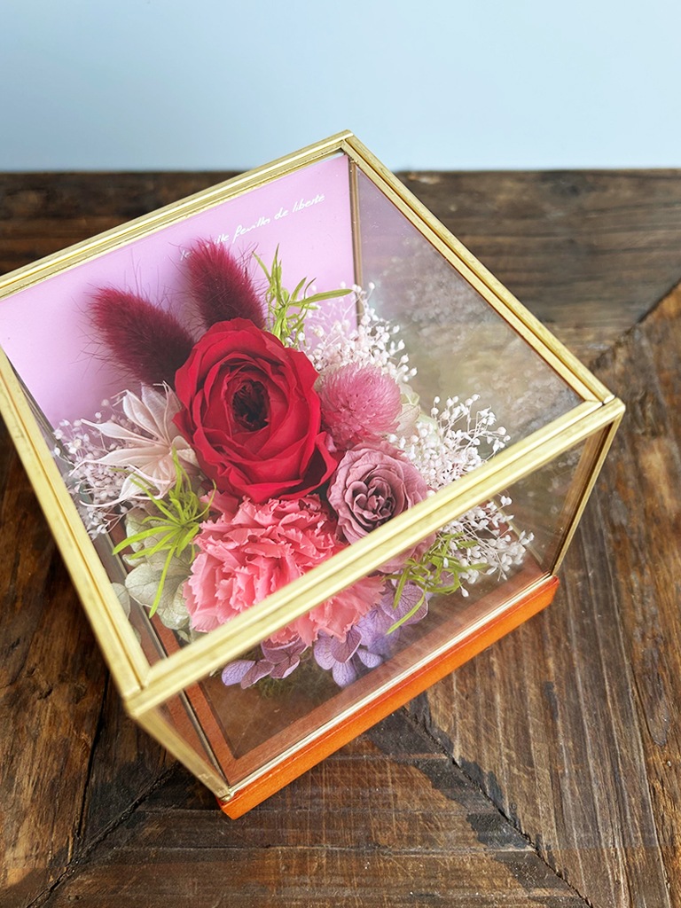 【エクスプレス便対象】Petit Jardin mini [ルージュ]｜プリザーブドフラワー