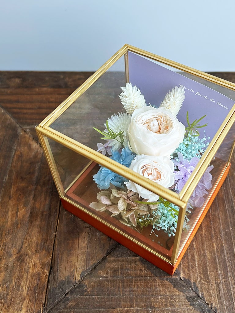 【エクスプレス便対象】Petit Jardin mini [ブラン]｜プリザーブドフラワー