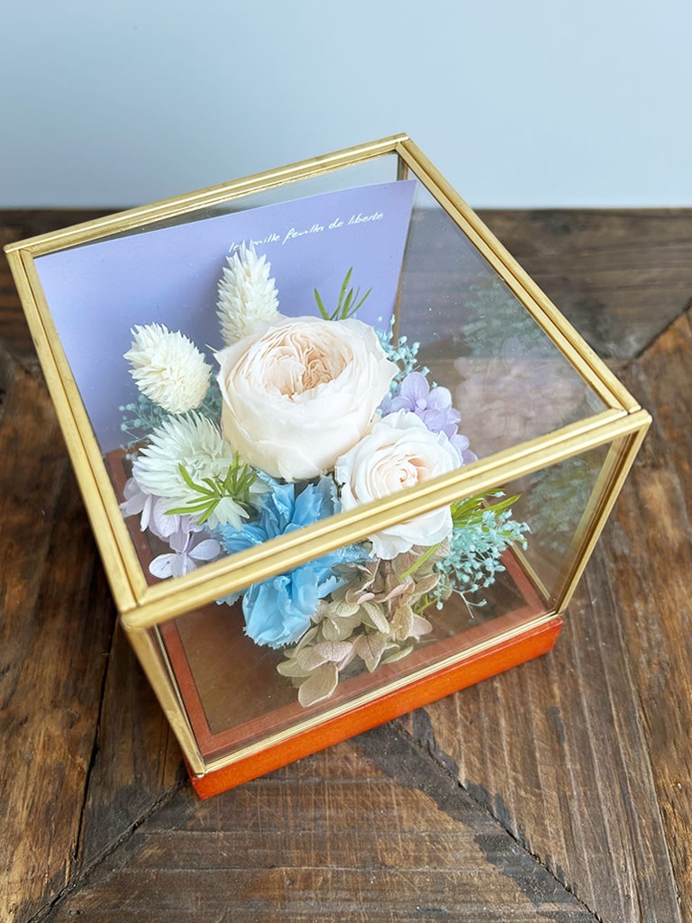 【エクスプレス便対象】Petit Jardin mini [ブラン]｜プリザーブドフラワー