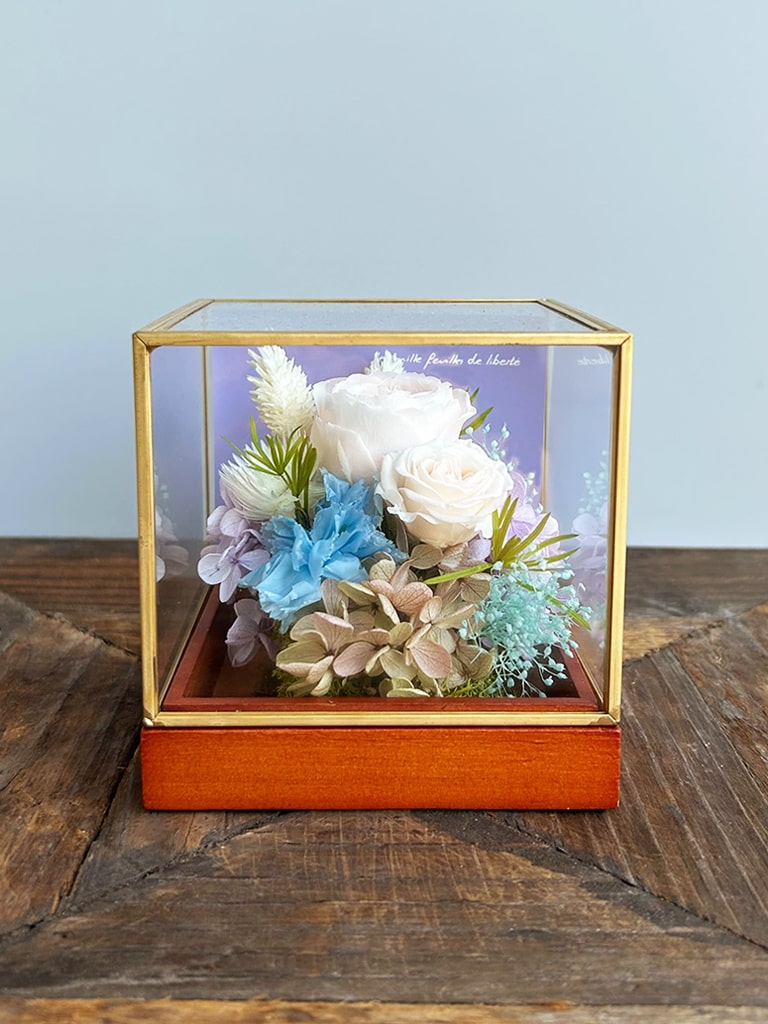 【エクスプレス便対象】Petit Jardin mini [ブラン]｜プリザーブドフラワー