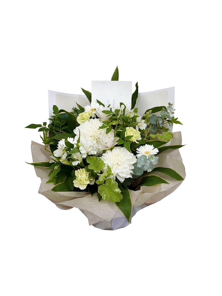 お供えアレンジメント|白・グリーン系|Mサイズ