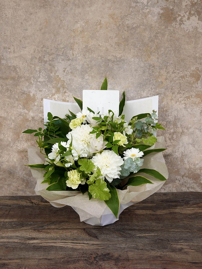 お供えアレンジメント|白・グリーン系|Mサイズ