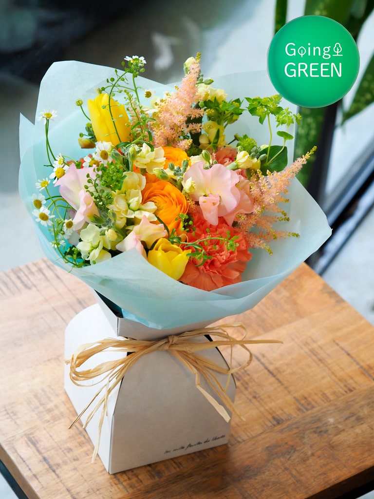 【そのまま飾れるブーケBOX】季節のブーケ ドゥブー -Spring Ver.-