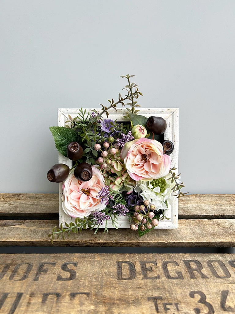 【一点もの】フラワーフレーム|アンティークピンク