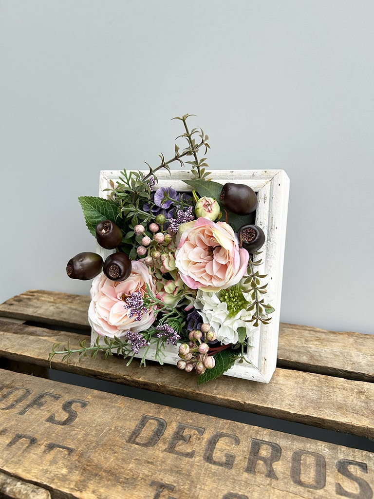 【一点もの】フラワーフレーム|アンティークピンク