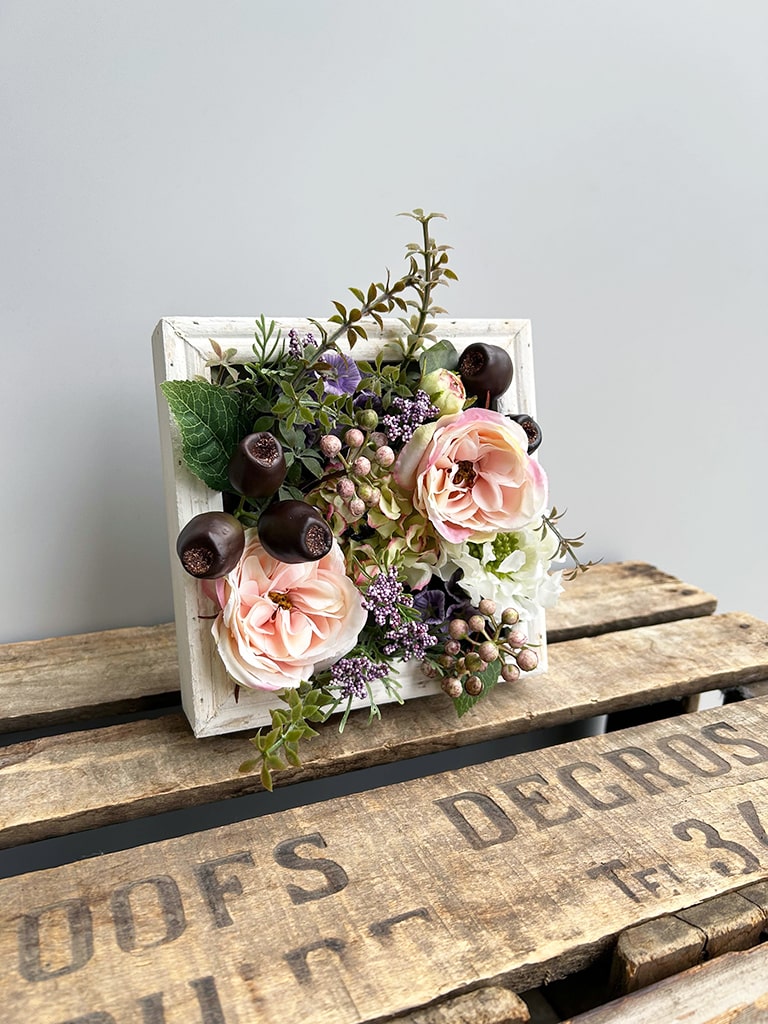 【一点もの】フラワーフレーム|アンティークピンク