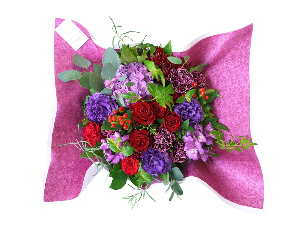 ナチュラルバスケットアレンジメント｜ルージュ｜Lサイズ