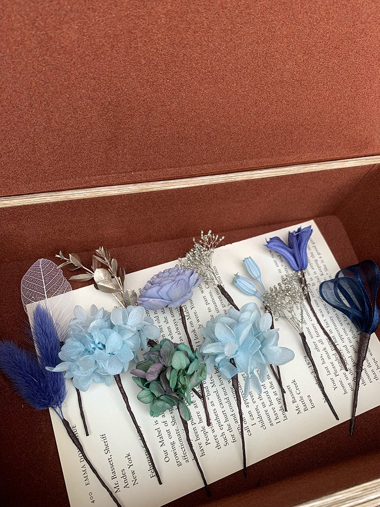 【大阪店オリジナル】プリザーブドフラワーヘッドパーツ｜送料込み*  [ブルー]