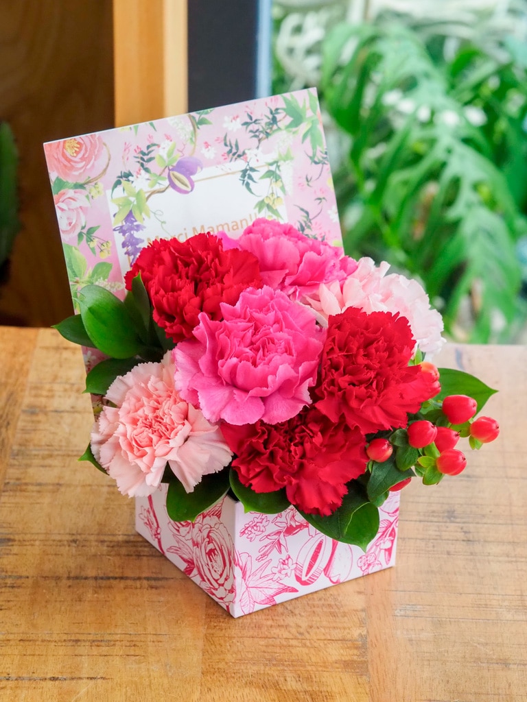 母の日限定｜アレンジメント｜&Eacute;crin de Fleurs - エクラン ドゥ フルール - ルージュ [ 赤系 ]｜数量限定