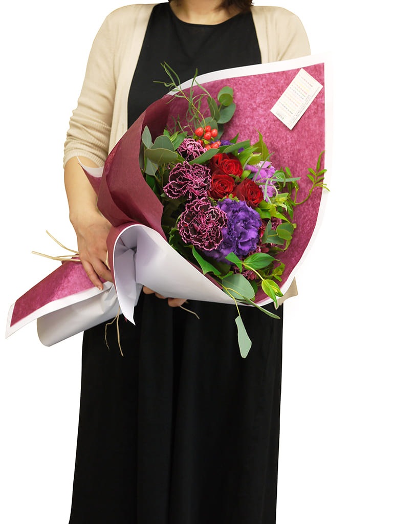 ナチュラルブーケロン Sサイズ 選べる5色 スタイル ブーケ 花束 レミルフォイユドゥリベルテ 花 ギフト 通販