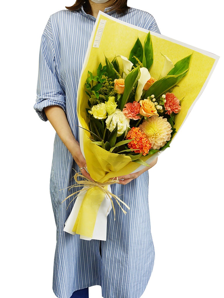 ワンサイドブーケ Sサイズ 選べる3色 用途 誕生日 レミルフォイユドゥリベルテ 花 ギフト 通販