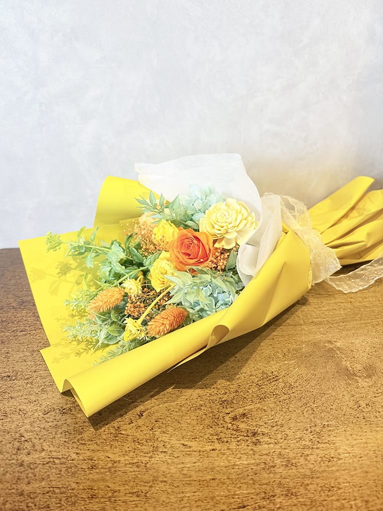 【大阪店限定｜店頭受取】プリザーブドフラワーブーケ（シトロン）
