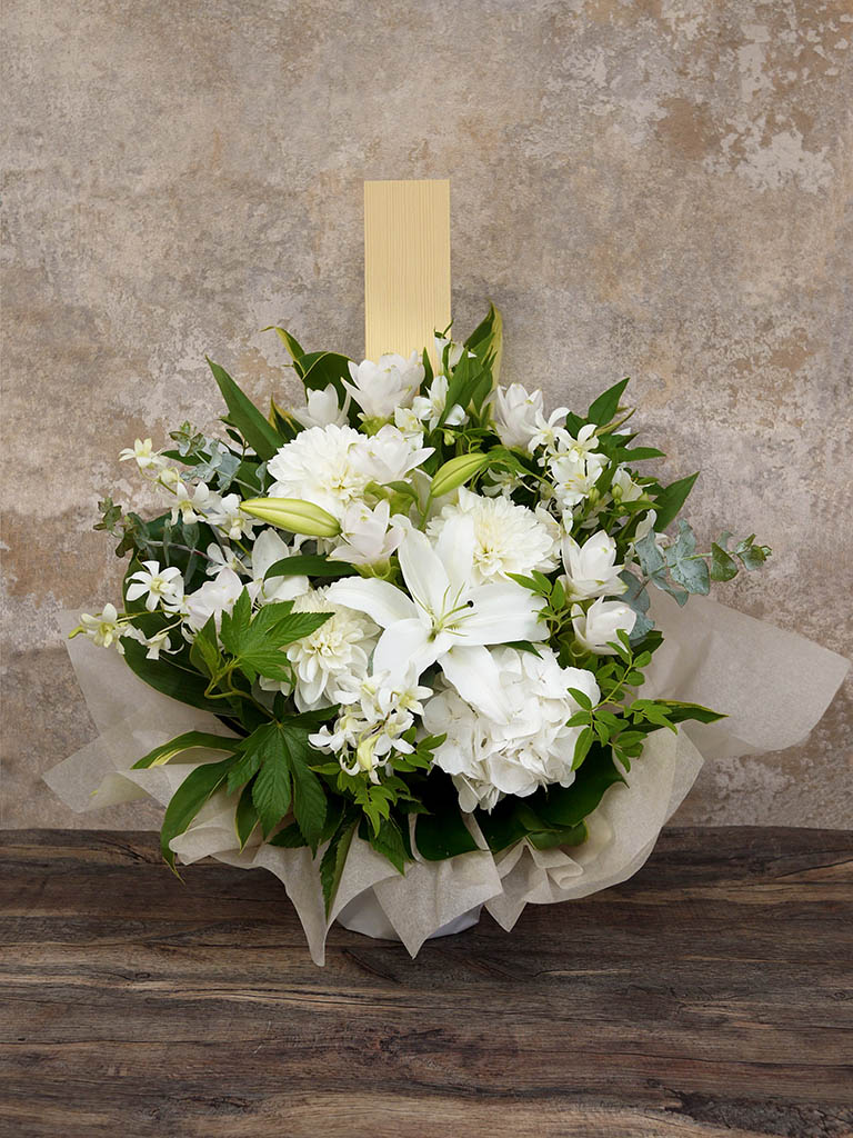 お供えアレンジメント|白・グリーン系|Lサイズ