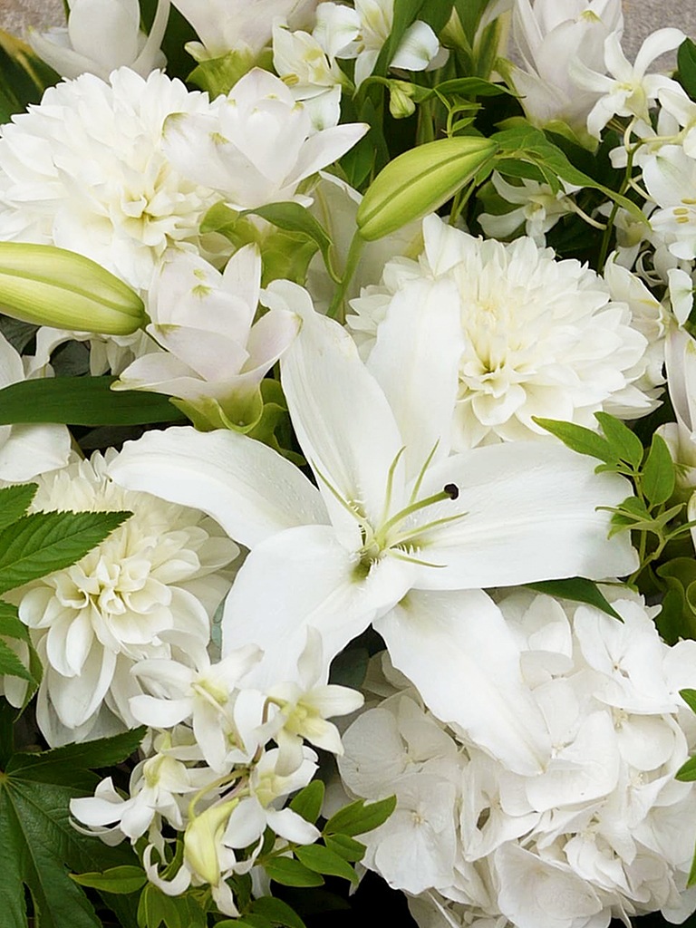 お供えアレンジメント|白・グリーン系|Lサイズ