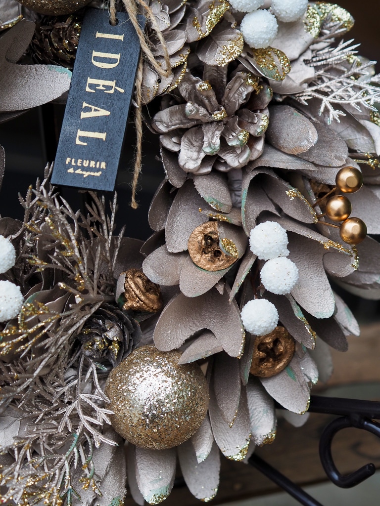 季節のナチュラルリース |Mサイズ -ホワイトゴールド-