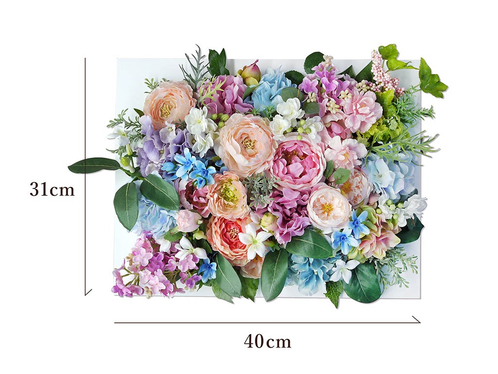 一点もの 壁掛けフラワーフレーム パステル Sサイズ 送料込み スタイル インテリア雑貨 アーティフィシャルフラワー レミルフォイユドゥリベルテ 花 ギフト 通販