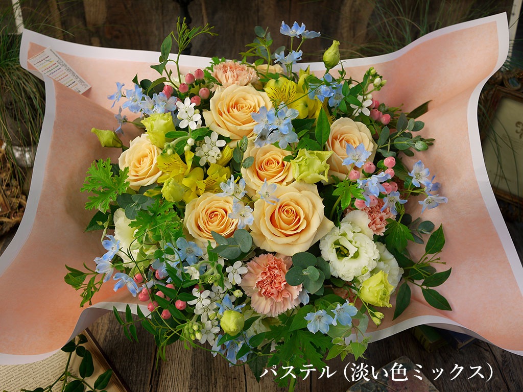 ナチュラルバスケットアレンジメント|Lサイズ|選べる5色