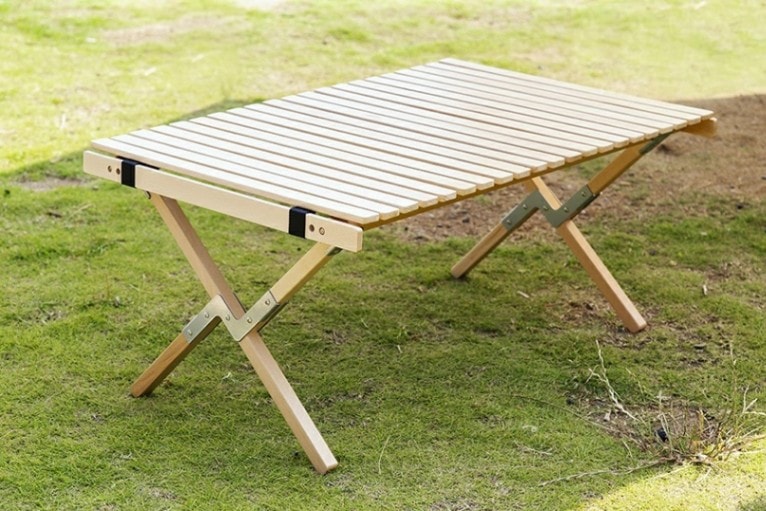 ロールトップ Wood9060 木製Folding Table ロールトップテーブル W90×D60cm アウトドアテーブル キャンプ アウトドア