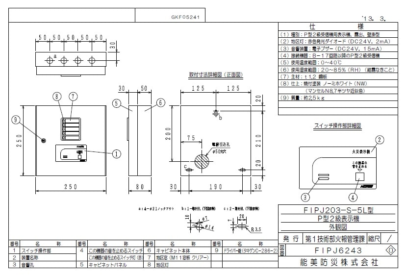 ライコムオンラインショップ すべての商品 【20%OFF】能美防災 FIPJ103 