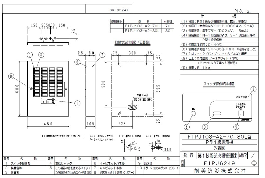 ライコムオンラインショップ 能美防災（自火報防災システム）,受信機