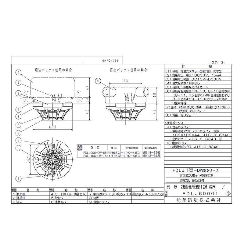 FDLJ906-DW-65 定温式スポット型感知器　能美防災　20個 imgrc0071627724.jpg