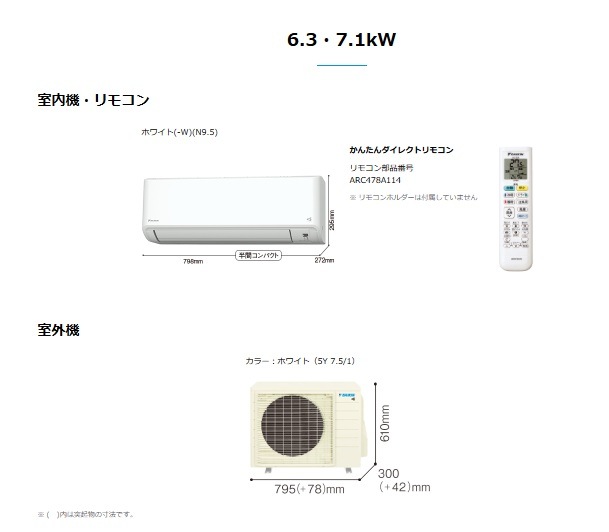 �������� S715ATCP(V)-W �롼�२������ 7.1kW ñ��200V 23�� 2025ǯ��ǥ� DAIKIN