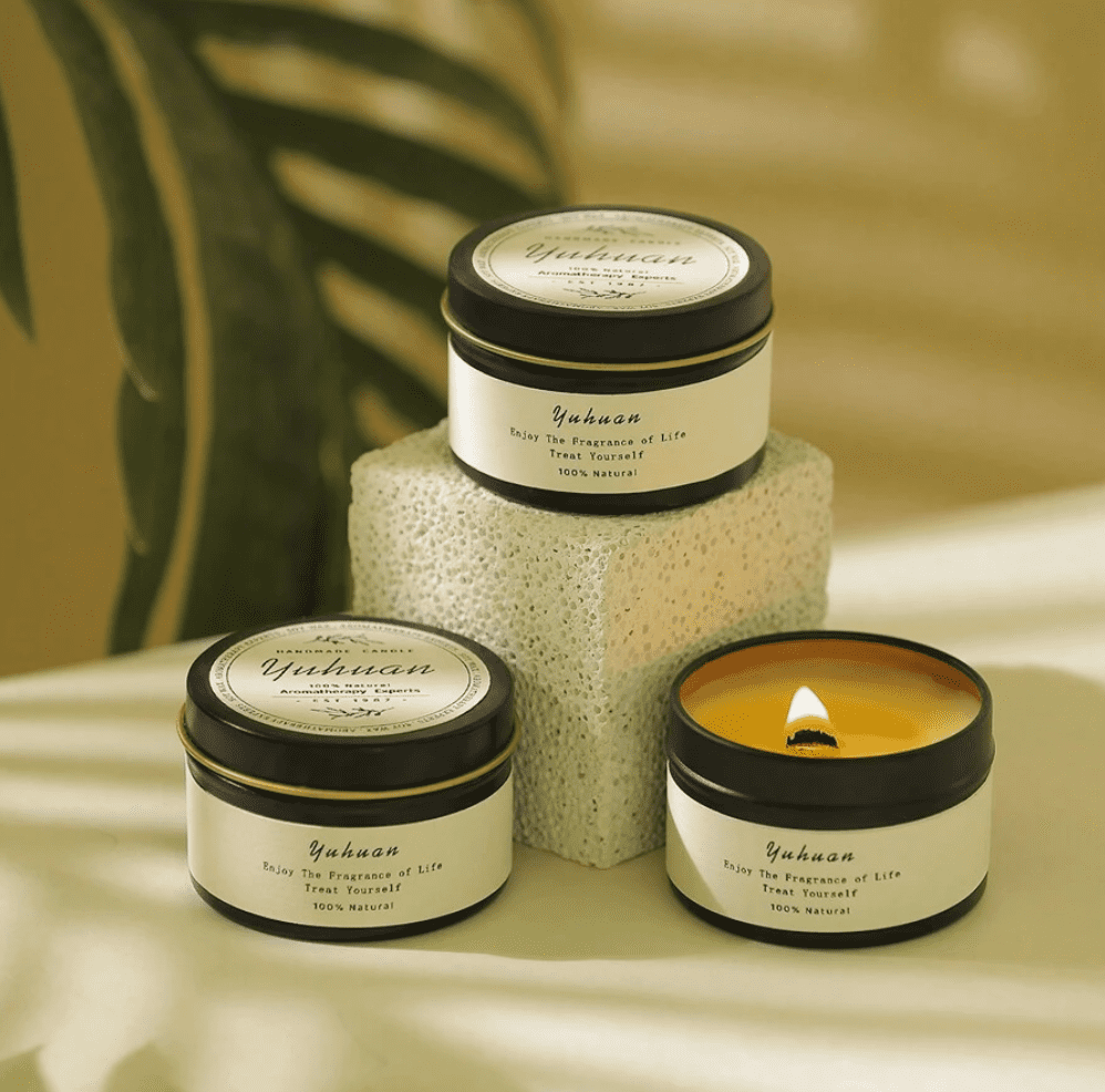 アロマキャンドル ムスクの香りでリラックス ウッドウィック 倒れ